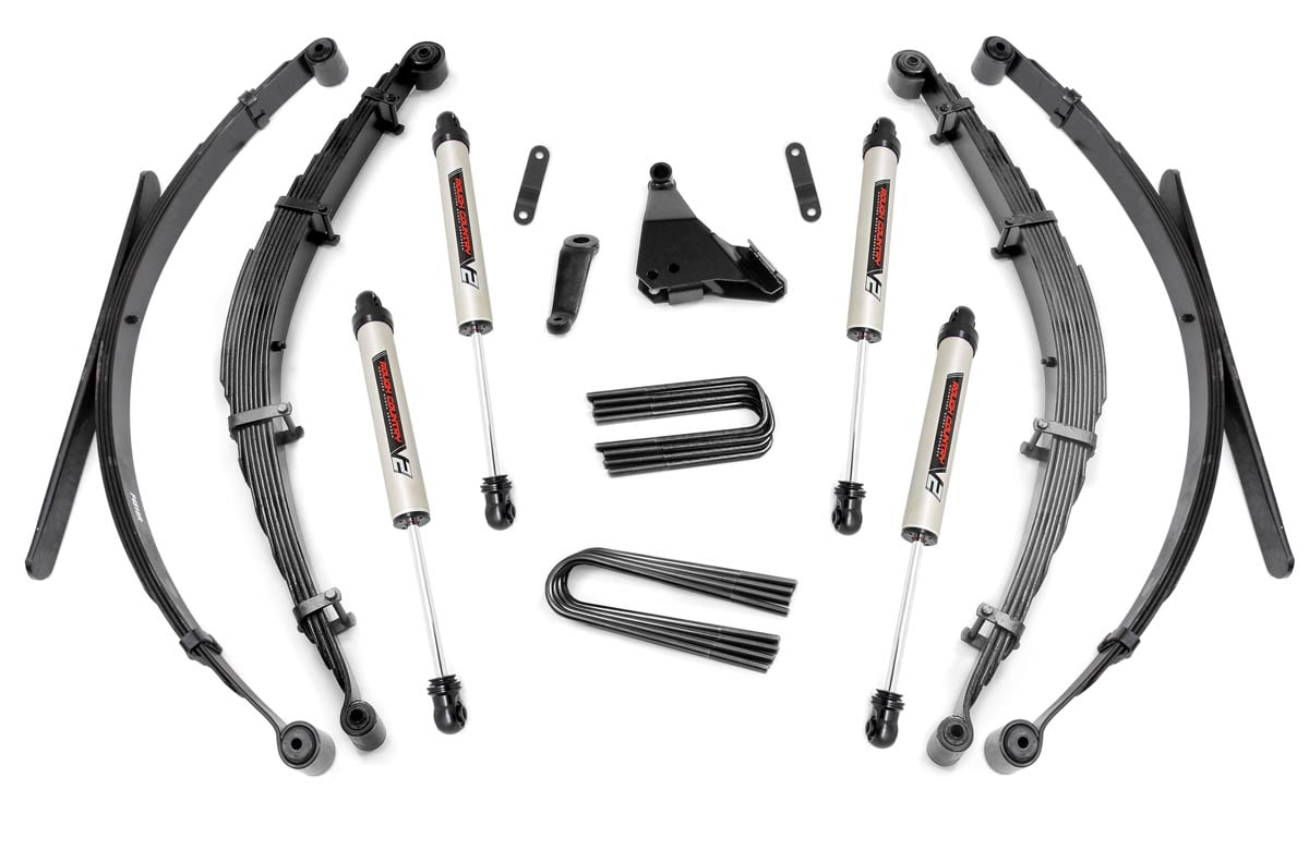 Ford F-250 Super Duty Suspension Lift Kit - Rough Country - 6 Inch Lift Kit + Rear Springs + V2 - '99-'04